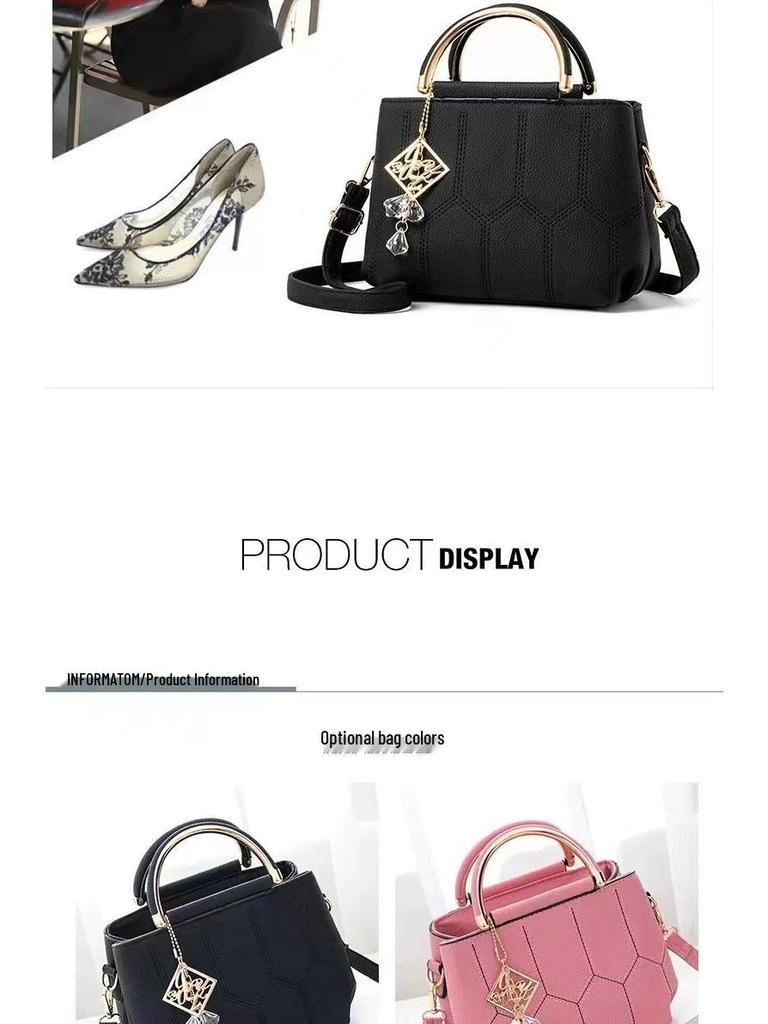 Bolsa Transversal Bordada da Moda: Bolsa de Ombro Elegante e Simples