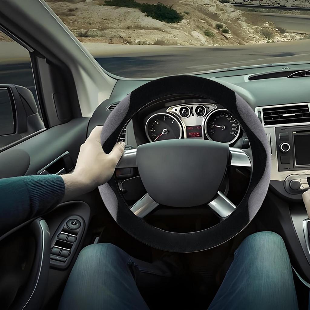 Чохол на кермо м'який протиковзкий термозимовий захисний чохол на кермо автомобіля для захисту, обслуговування, догляду, комфорту водіння