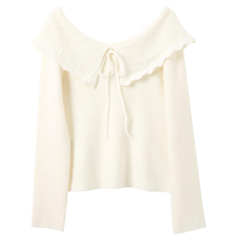 Women s Tie-Waist Lapel Knit Sweater L (165/88A)