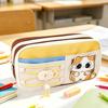 Estuche de Lápices de Dibujos Animados con Cremallera y Cordón Bolsa de Papelería Multifuncional para Estudiantes Gran Capacidad Resistente al Agua Lápiz para Material Escolar