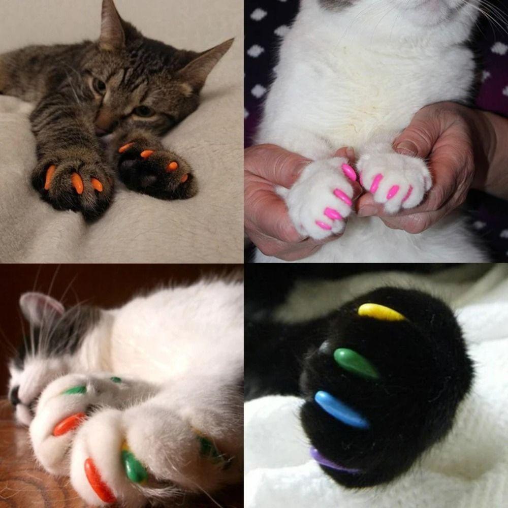 Colorful Cats Soft Nail Covers Anti-scratch Pet Nail Cover Fashion Cat Grooming Supplies