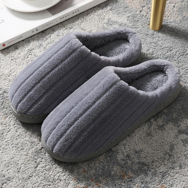 

Хлопковые тапочки женские зимние новые бархатные теплые тапочки для пары хлопковые швабры домашние хлопковые туфли бесшумные нескользящие шерстяные тапочки 44-45 серый