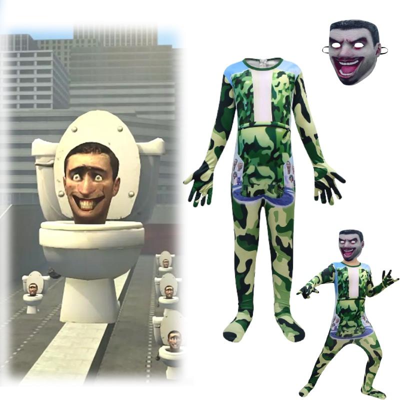 Cartoon Toilet Man Cosplay Costume With Mask Soft Fabric European Style Code 4733)