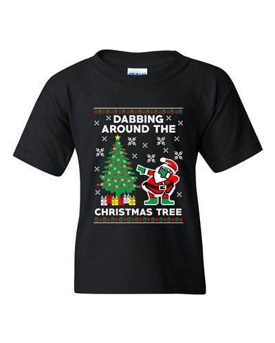Dabbing Around The Christmas Tree Santa Ugly Xmas Funny DT Youth T-Shirt Tee Unisex T-Shirt XXXL
