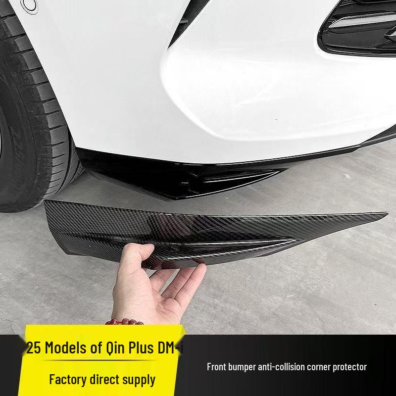 

BYD Qin Plus DM-i Front Corner: Front Lip Anti-Collision Strip for 25 Models (Smart Driving Version) Glossy Black