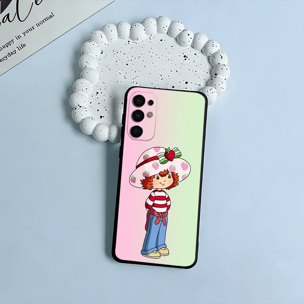 Pink S-Strawberry -S-Shortcake Phone Case For Samsung S25,S24,S21,S22,S23,S30,Ultra,S20,Plus,Fe,Lite,Black Soft Silicone