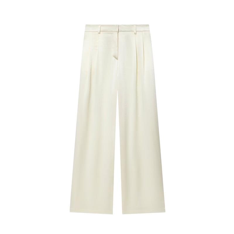 

Women s Winter Short Puffy Sleeve Blazer & Pleated Straight Leg Pants (2025 Collection) XS
