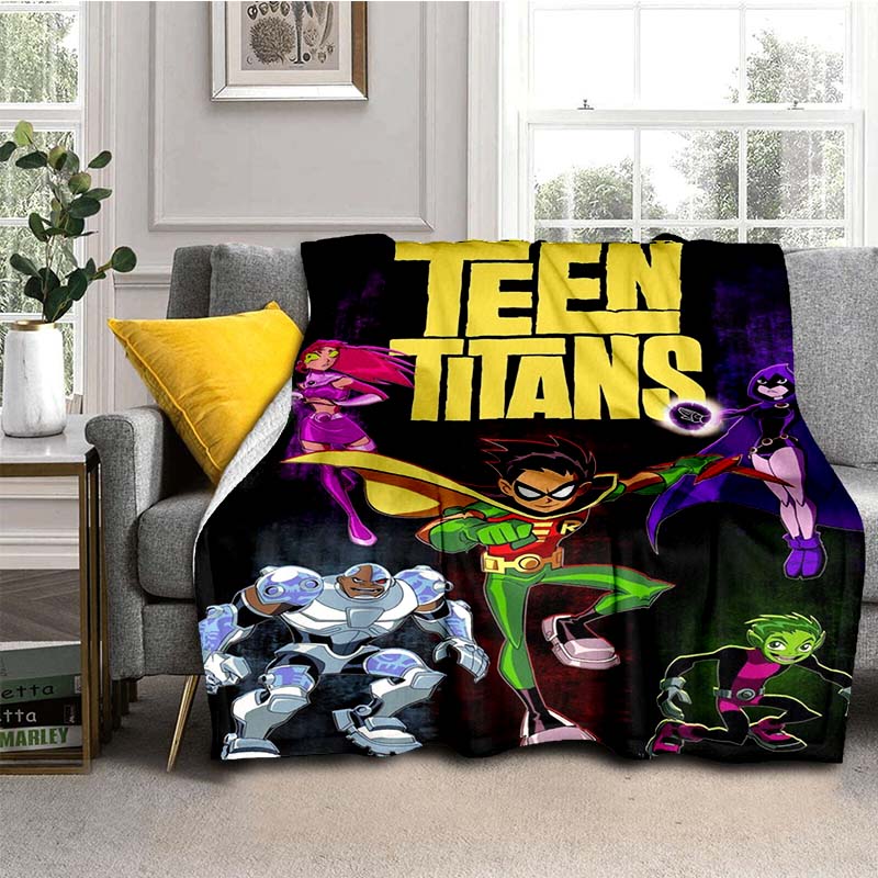 Teen Titans Go Robin Booty Scooty Buns Knitted Blankets Flannel Lightweight Throw Blankets for Outdoor Travel Bed Rug