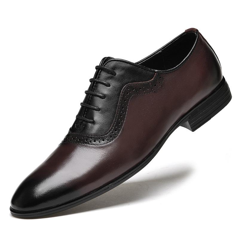 Men s Spring  Autumn Pointed Toe Brogue Oxford Leather Shoes - Formal Business  Wedding 40
