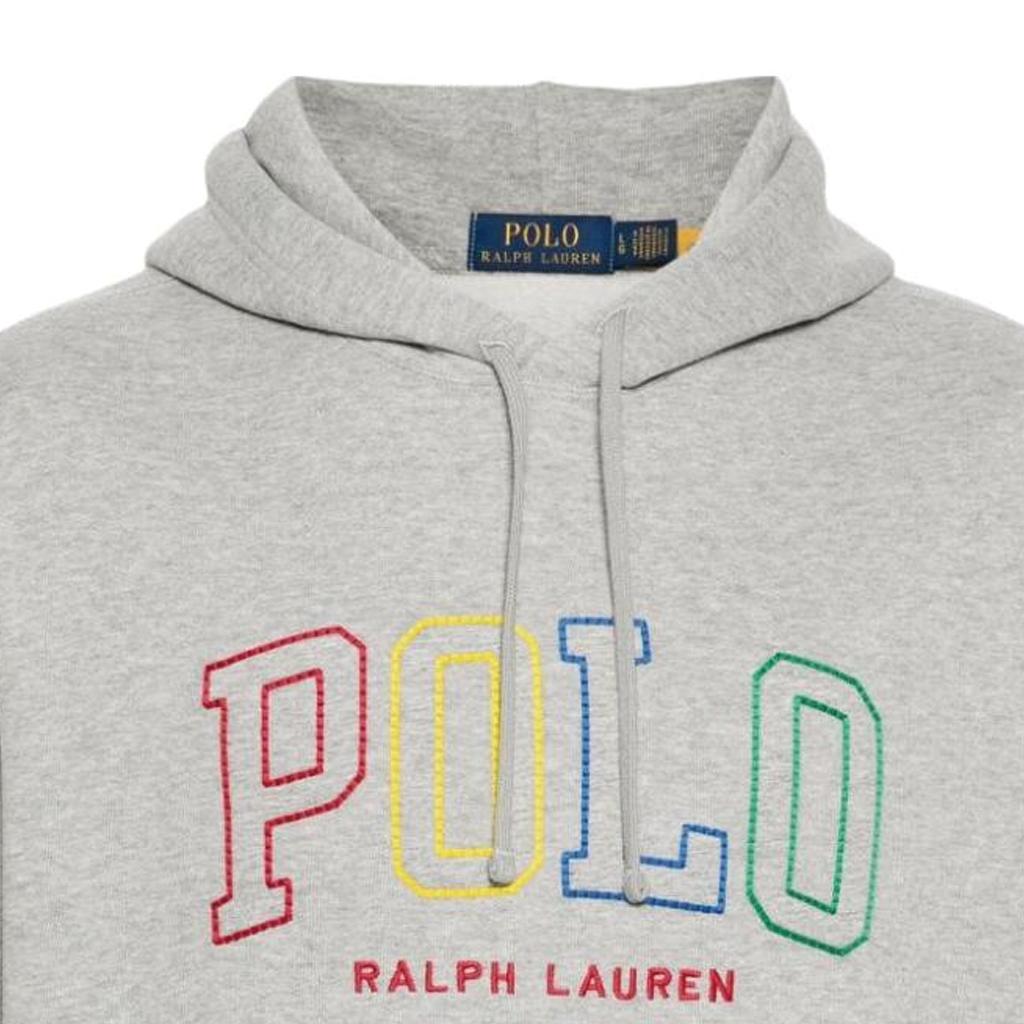 Polo Ralph Lauren SS24 Logo Print Hooded Long Sleeve Sweatshirt Men sweatshirt Gray 710926600-006