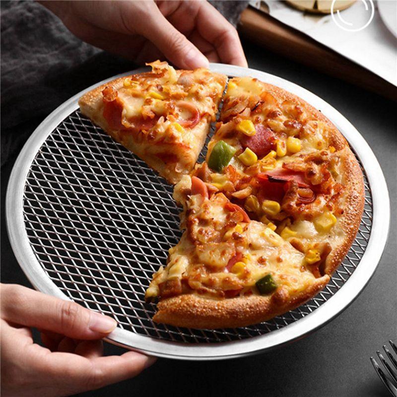 BHBD-2Pcs 9Inch Aluminum Seamless Rim Pizza Baking Screen - Perfect Crisp Enhanced Airflow 1