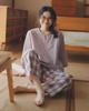 Cotton Loungewear Pajamas Light Purple [Euyqs] 100% Women's (JP, Alphabet, M, Check)