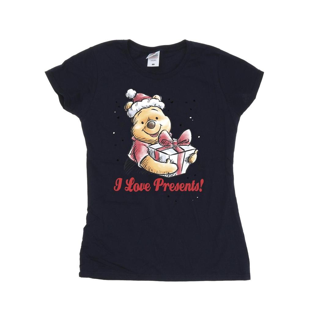 Disney Womens/Ladies Winnie The Pooh Love Presents Cotton T-Shirt