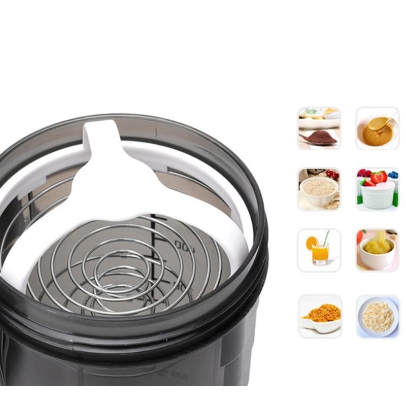 500ML 3 Schicht Protein Shake Flasche Große Kapazität Wasserflasche Plastik Mischbecher Fitness Sport Wasserbecher Langlebig