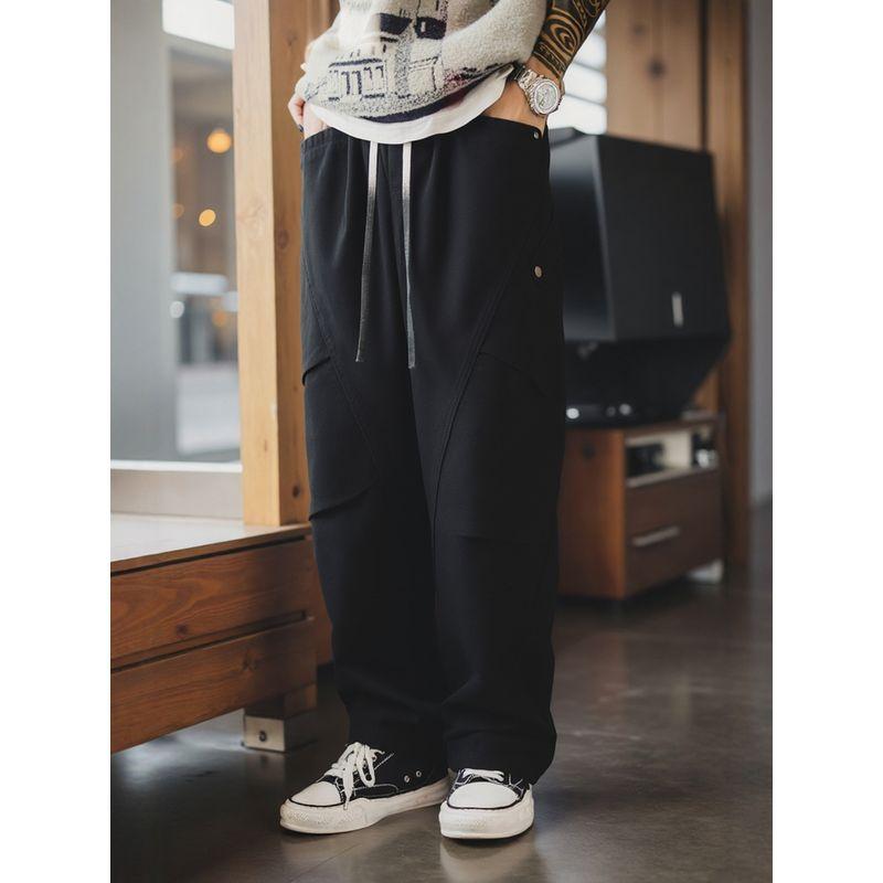 American Retro Heavy Cotton Thickened Wide-Leg Work Pants for Men, Spring and Autumn Straight-Leg Pants, Export Men's Casual Long Pants