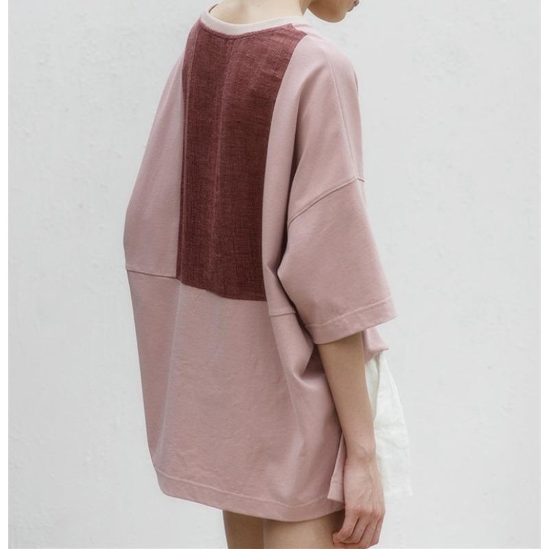 DIMANAF 2025 Summer Plus Size T-Shirt Women Short Sleeve O-Neck Short Loose Solid Tops Tees