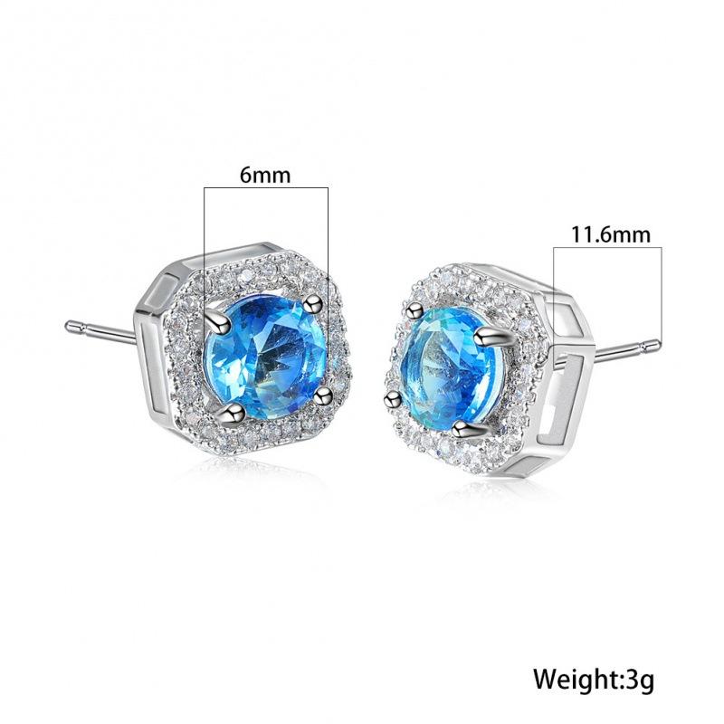 Hot-selling crystal zircon stud earrings slightly inlaid with white diamonds, fashionable and simple earrings for women