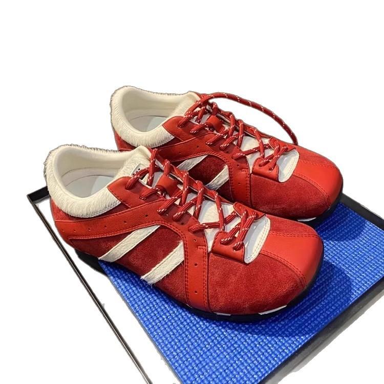 American Trend Popular Red Retro Flat-bottomed German Training Shoes Women's 2025 New Spring Versatile Forrest Gump Sports Shoes