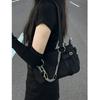 Fashi Design Gothic Chain Ladies Underarm Bag Sweet Cool Y2k Women Square Shoulder Bags Black Pop Female Tote Handbag Purse