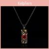 Craft Italian Designer Garnet Ring European Complex Romantic Jewelry Necklace