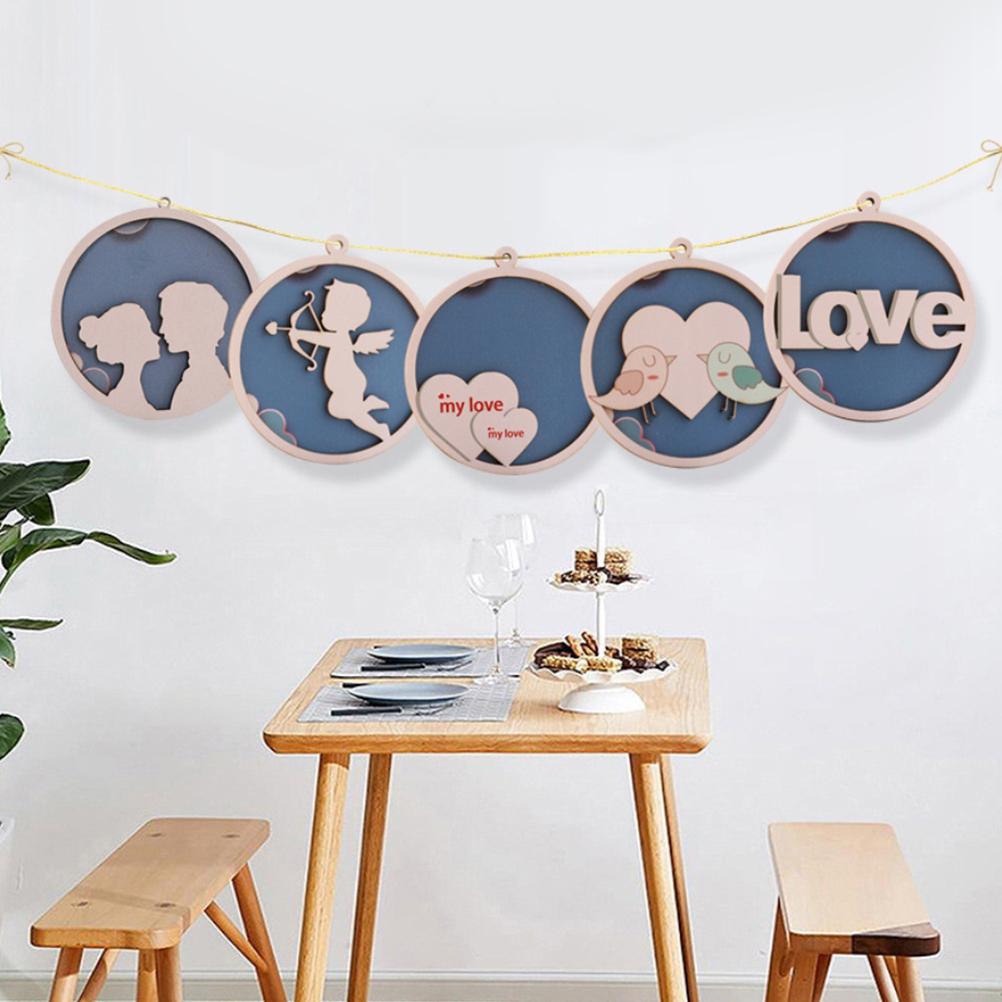 

8CM Valentine s Day Wood Hanging Signs Valentine s Day Decor Anniversary Listing for Living Room Dining Room and Hotel