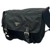 PRADA Triangle logo Shoulder Bag black unisex used