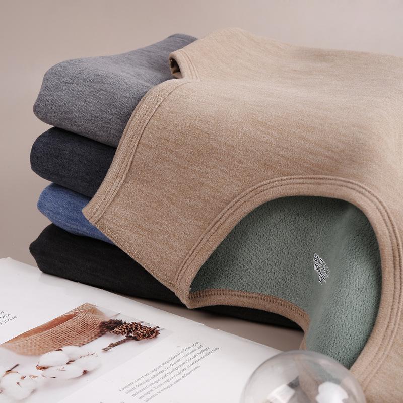 Men's Slim-Fit Fleece-Lined Vest: Warm, German Velvet Base, Sleeveless, Ideal for Autumn/Winter.