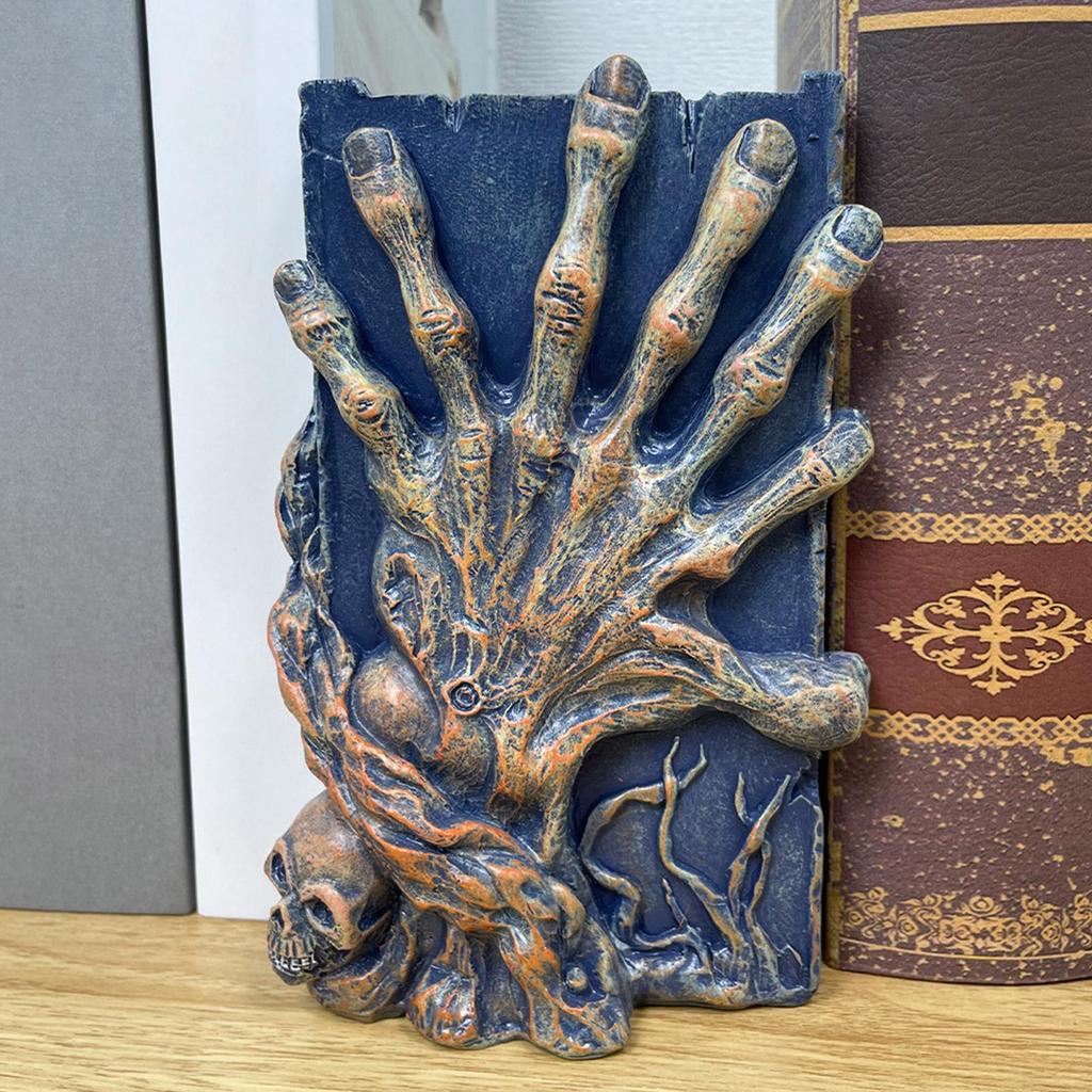 Halloween Skeleton Finger Bookends Ornament Horror Resin Decoration Small Home Halloween Reading Desk Decorative