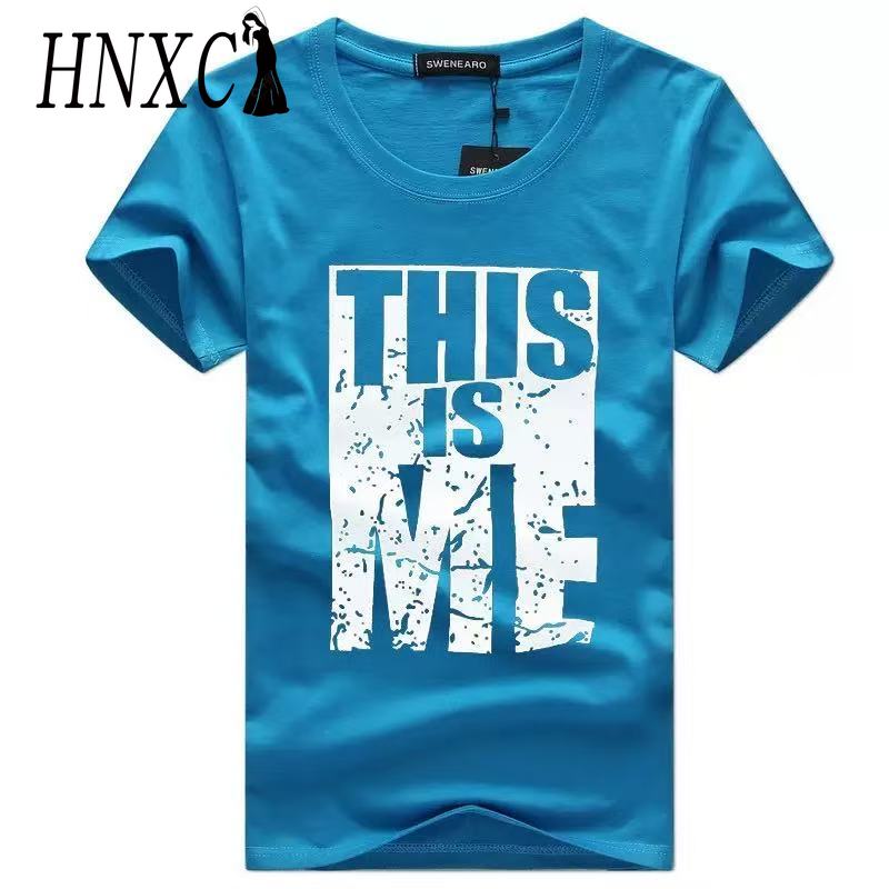 

Футболка с коротким рукавом из хлопка HNXC, мужская модная свободная рубашка с коротким рукавом и принтом «Сострадательная рубашка» XXXXXL испанские синий