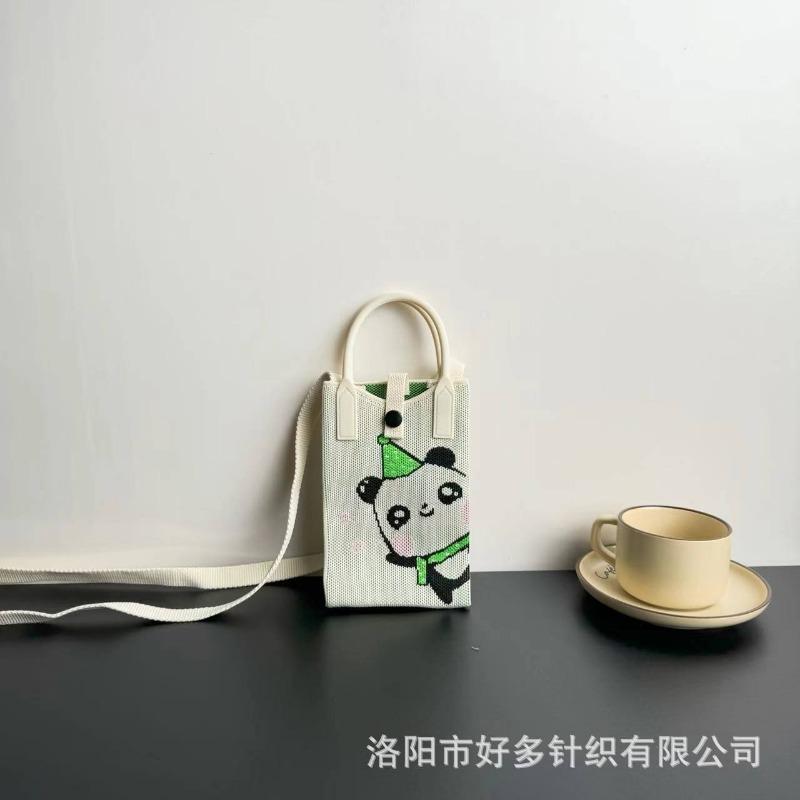 Premium Sense Ns Mobile Phone Bag New Cartoon Knitted Bag Dopamine Niche Versatile Messenger Shoulder Bag Handbag