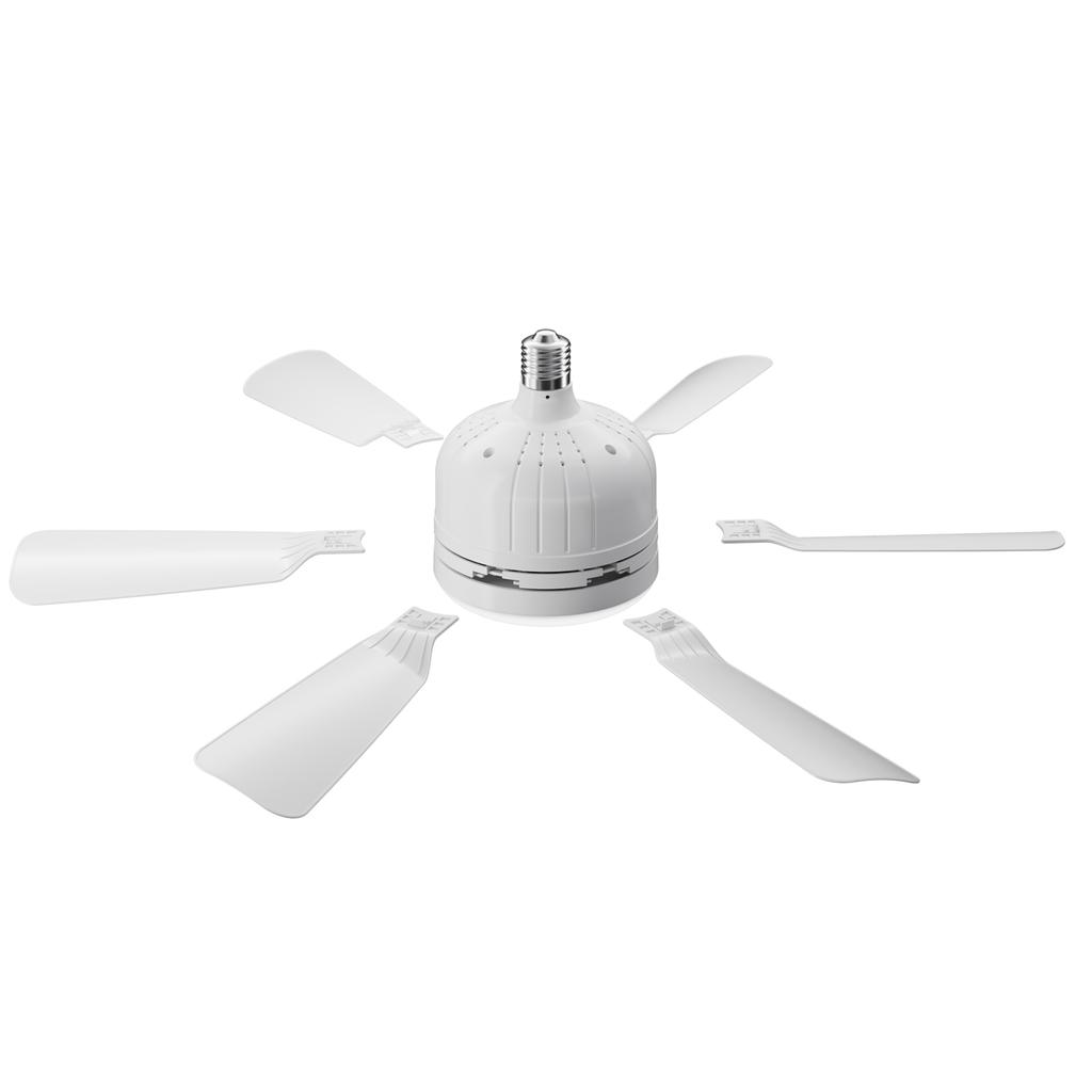 Ventilador silencioso con aspas extraíbles, luz de ventilador de seis aspas, temperatura de color ajustable de 3000 K a 6500 K