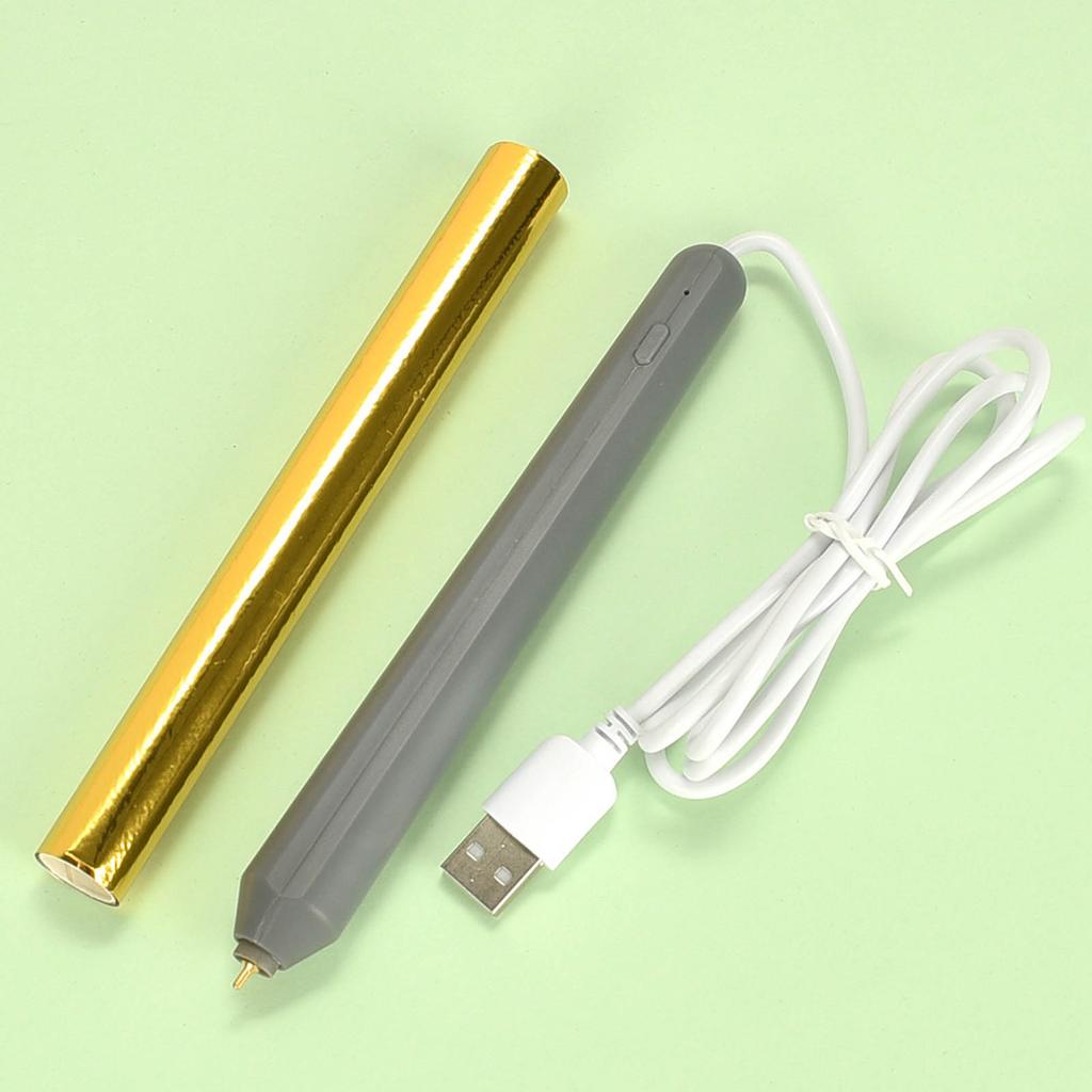 USB napájené tepelné pero na fólie pro horké ražení fóliový papír scrapbooking DIY papírové karty řemesla se zlatou fólií role kreslicí pero