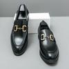 Men New Loafers PU Metal Buckle Decorative Fashion Low Heel Professional Classic Business Men Shoes Large Sizes 38-46