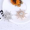 Wedding Silver Snowflake Diamante Brooch Rhinestone Crystal Broach Pin Xmas Gift