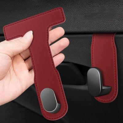 Car Glove Box Purse Hook Universal Hidden Car Hook PU Leather Hanging Hooks Interior Seat Back Hanger Hook Accessories