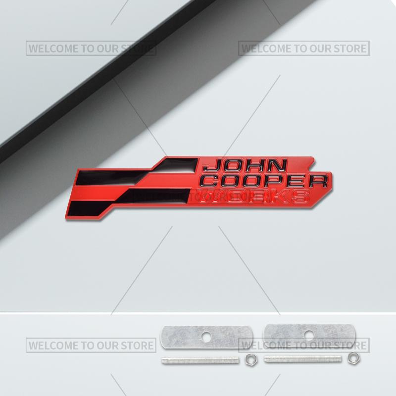 3D Car John Cooper Works Grille Emblem JCW Badge Metal Stickers Rear Trunk Decals For Mini Cooper S F66 F65 F67 U25 J01 J05 R61