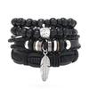 Unisex Handmade Woven Leather Bracelet - European and American Style Jewelry
