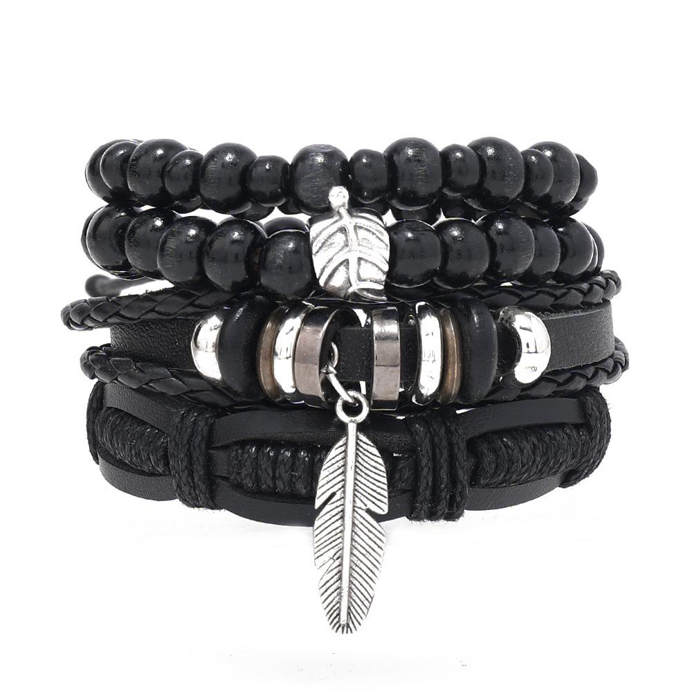 Unisex Handmade Woven Leather Bracelet - European and American Style Jewelry