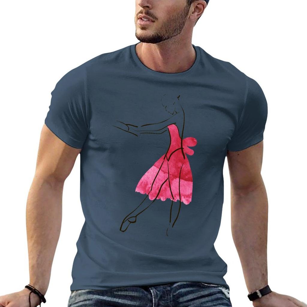 Vector Hand Drawing Ballerina Figure Watercolor Illustration Tshirt Dry Fit Running Short Sleeve Top