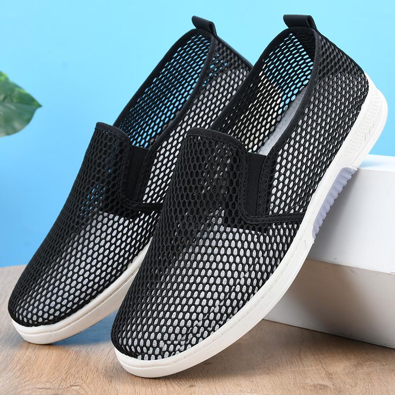 Versatile Men s Breathable Non-Slip Mesh Slip-On Shoes for Nurses 39 чёрный