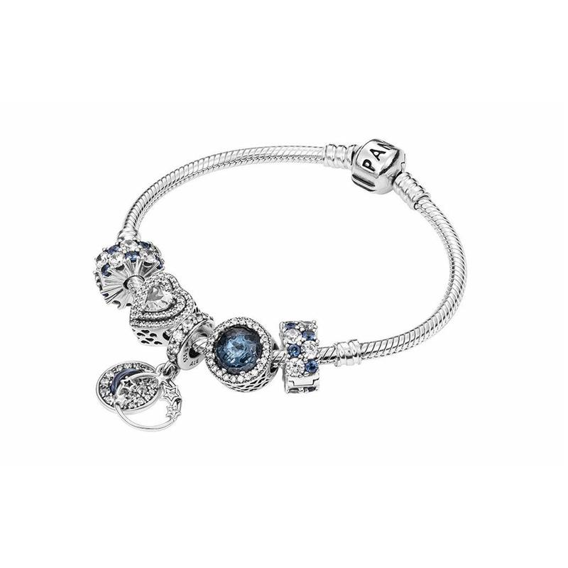 Pandora Shining Galaxy Set 925 Silver Bracelet Women's Silver Silver 19