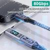 240W USB C Magnetic Adapter Type C To USB C OTG Connector Digital Display Data Adapter 80Gbps 16K 5A For Macbook Pro Air Samsung 3