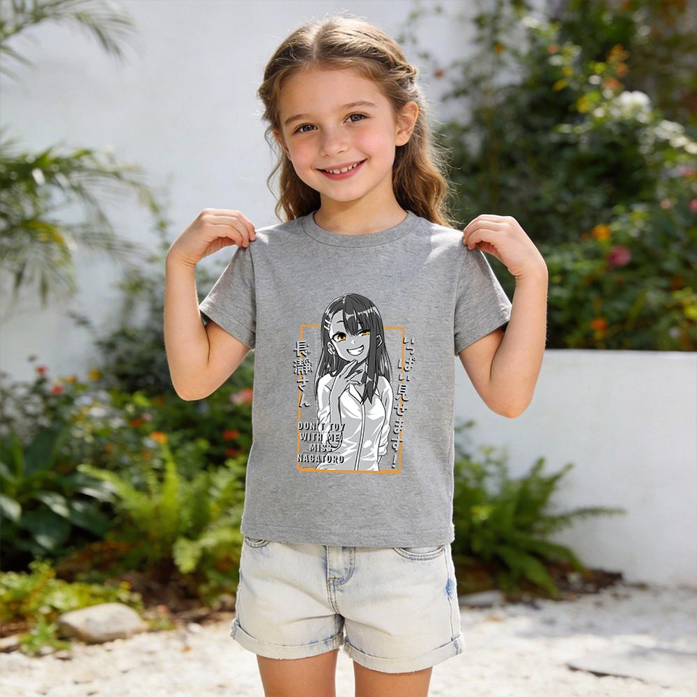 Dont Toy with Me Miss Nagatoro Anime Print T Shirt for Kids Boys Girls Casual Cotton Tee Top Summer Children Clothes