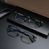 Men's PUNK Retro Titanium Eyebrow Half-Rim Glasses Frame, Large-Face Fit