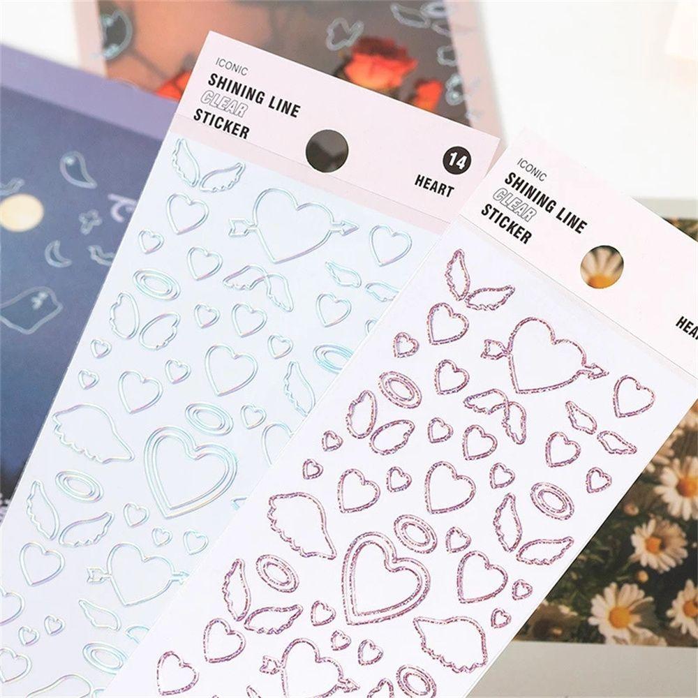 

Students School Supplie DIY Scrapbooking Foil Stickers Stationery Sticker Shining Laser Stickers 16