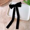 Long Ribbon Bowknot Velveted Hair Clip for Women and Girl Large Barrettes Ponytail Holder for Various Hair Styling Clip