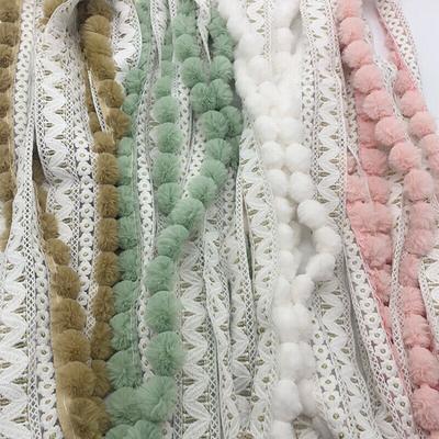 2/4/6 Mètres Pompon Pompon Frange Gland Dentelle Garniture Ruban Appliqué Tissu Garniture Bordure Rideau Canapé Décor DIY Tapisserie d'Ameublement