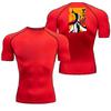 Men Summer Athletic Compression T-Shirt Breathable Quick-Dry High-Elasticity Short Sleeve with Bold Bleach Graphic Gym Running