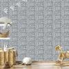 Polynesian Geometric Pattern Wallpaper Gray and Light Gray 50x1000