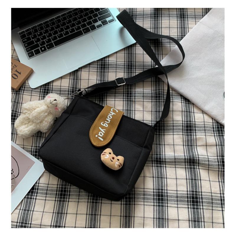 Canvas Bag Women's New Cloth Bag Versatile Commuter Small Bag Fashion Satchel Girl Messenger Bag Shoulder Bag